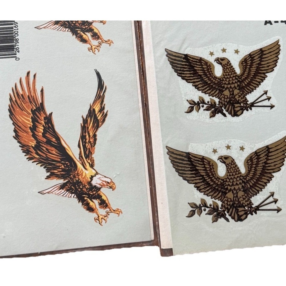Vintage Eagle Decal Lot Of 2 NOS New Decoral 1978 Handpainted Rare Patriotic USA